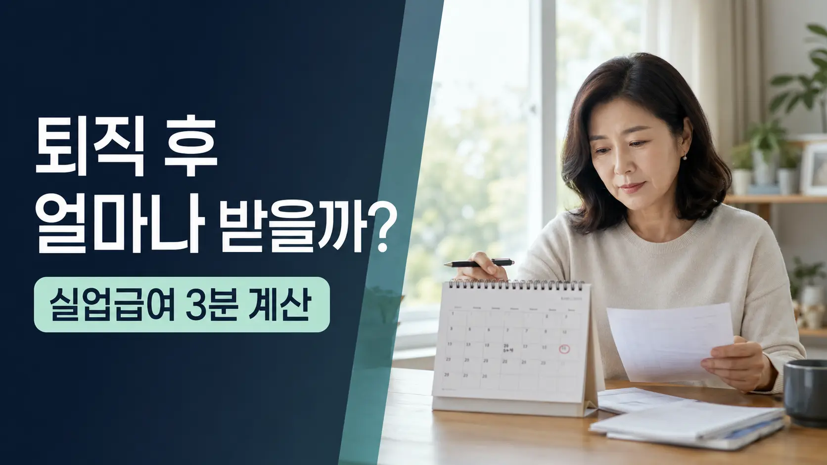 퇴직 후 실업급여 예상 일액과 수급일수를 계산하는 사람