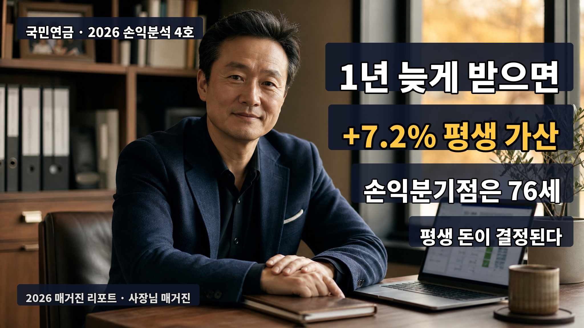 2026년 국민연금 조기수령 조건 및 불이익 감액률 계산 가이드 썸네일 이미지