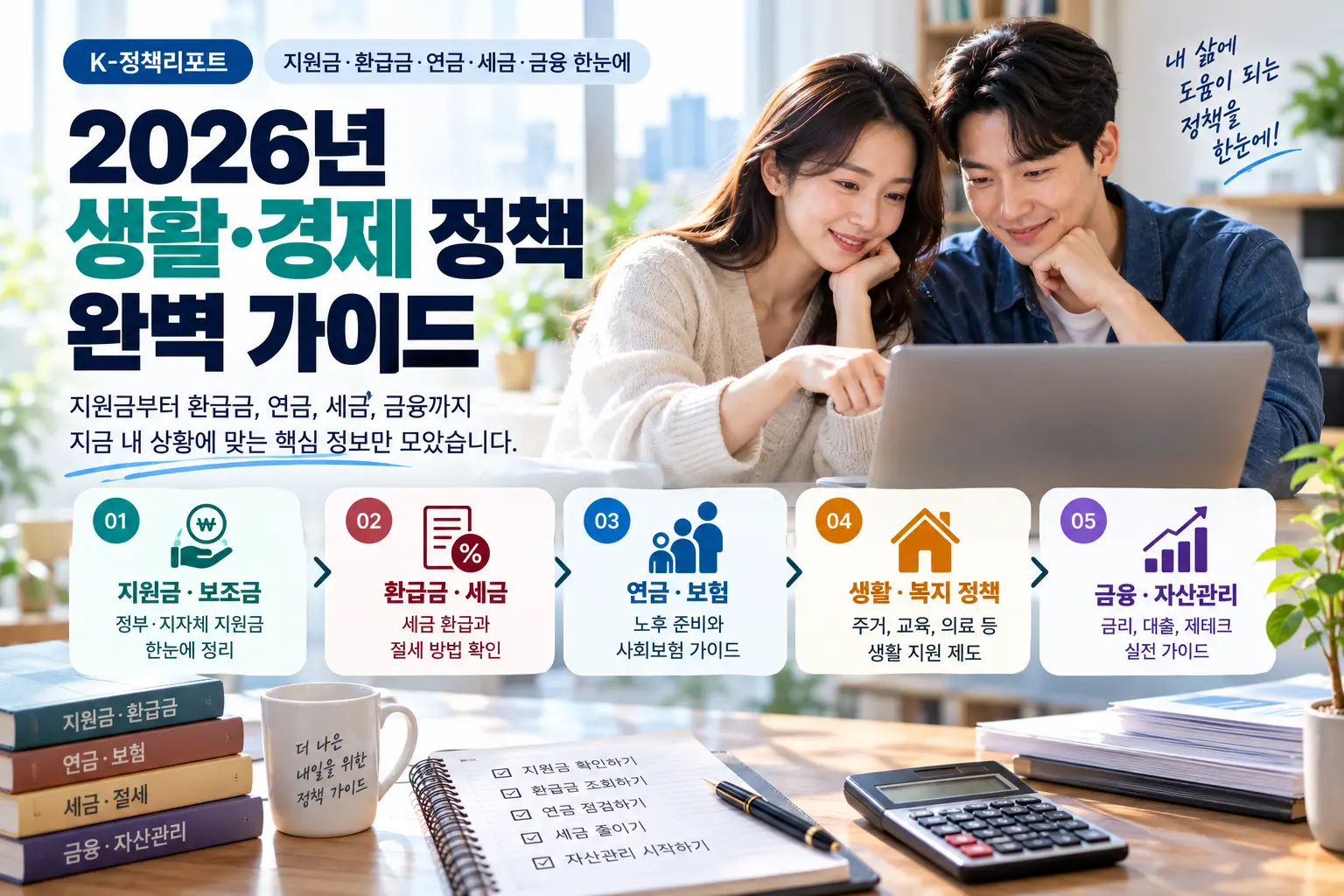 🧭 2026 생활·경제 정책 총정리|지원금·환급금·연금·보험·금융 한눈에 찾기
